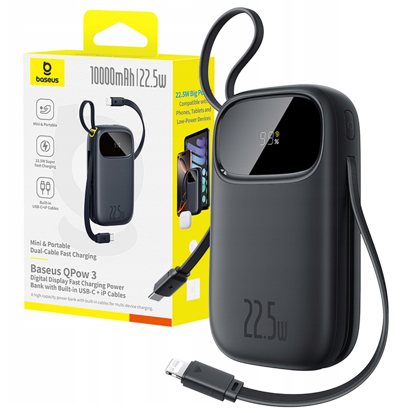 Baseus Powerbanka 10000 mAh Usb-c Usb-a Lightning 22.5W Pro Iphone A Android