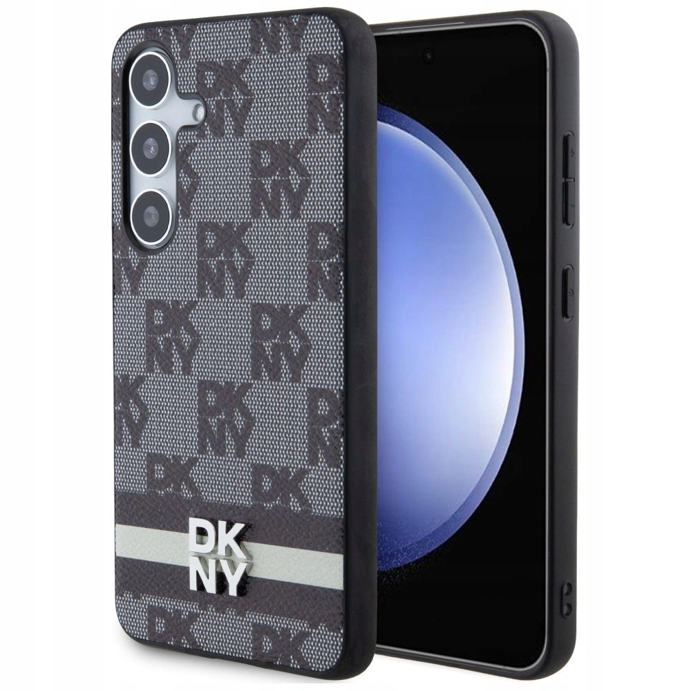 Etui Dkny Leather Checkered Mono & Stripes Samsung Galaxy S24+ czarne