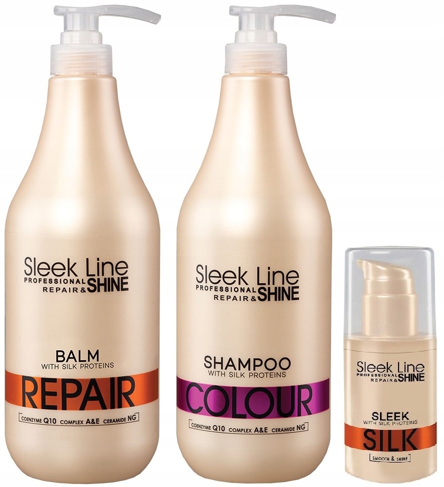 Stapiz Sleek Line Repair balzám a šampon barva 2x1000 ml hedvábí 30 ml