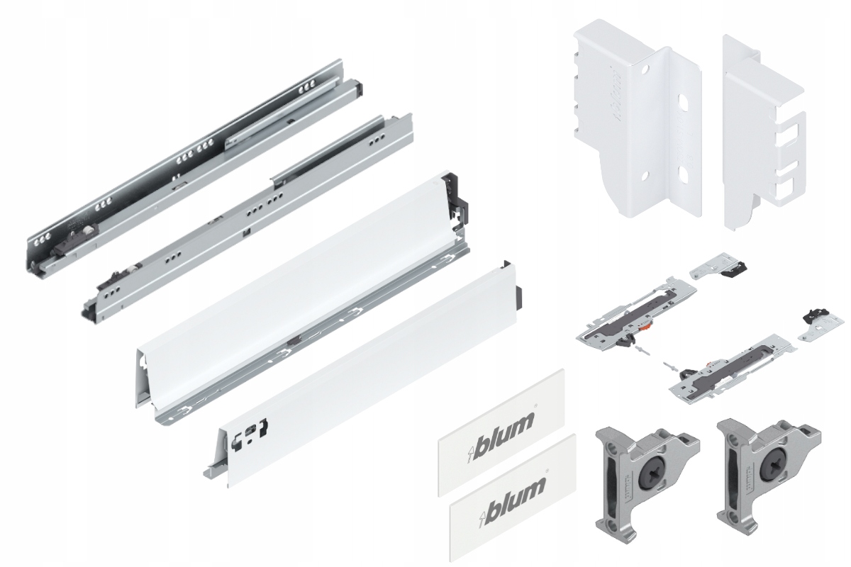 Blum Šuplík 550 Zásuvka nízká Tip-On M bílá