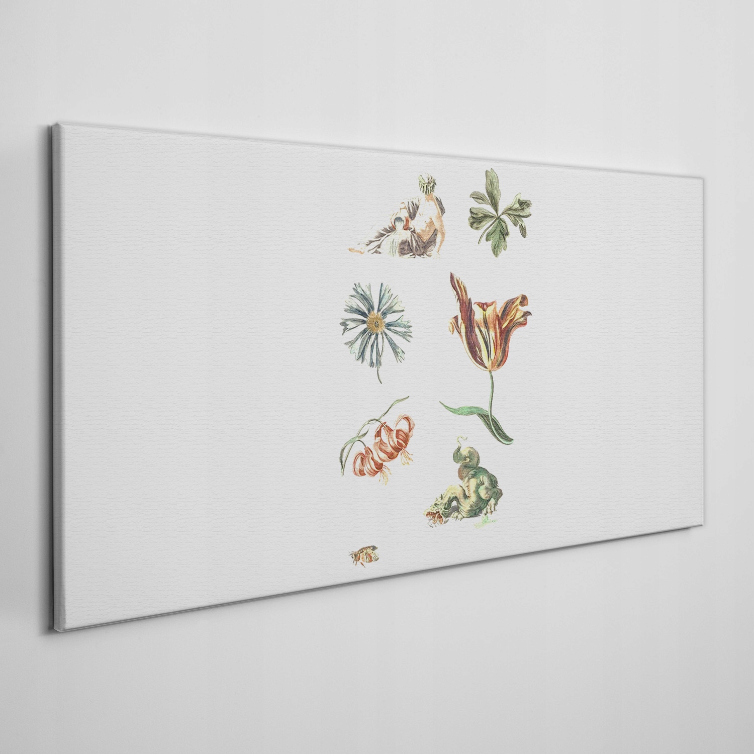 

Obraz na płótnie Kwiaty człowiek smok 140x70 cm