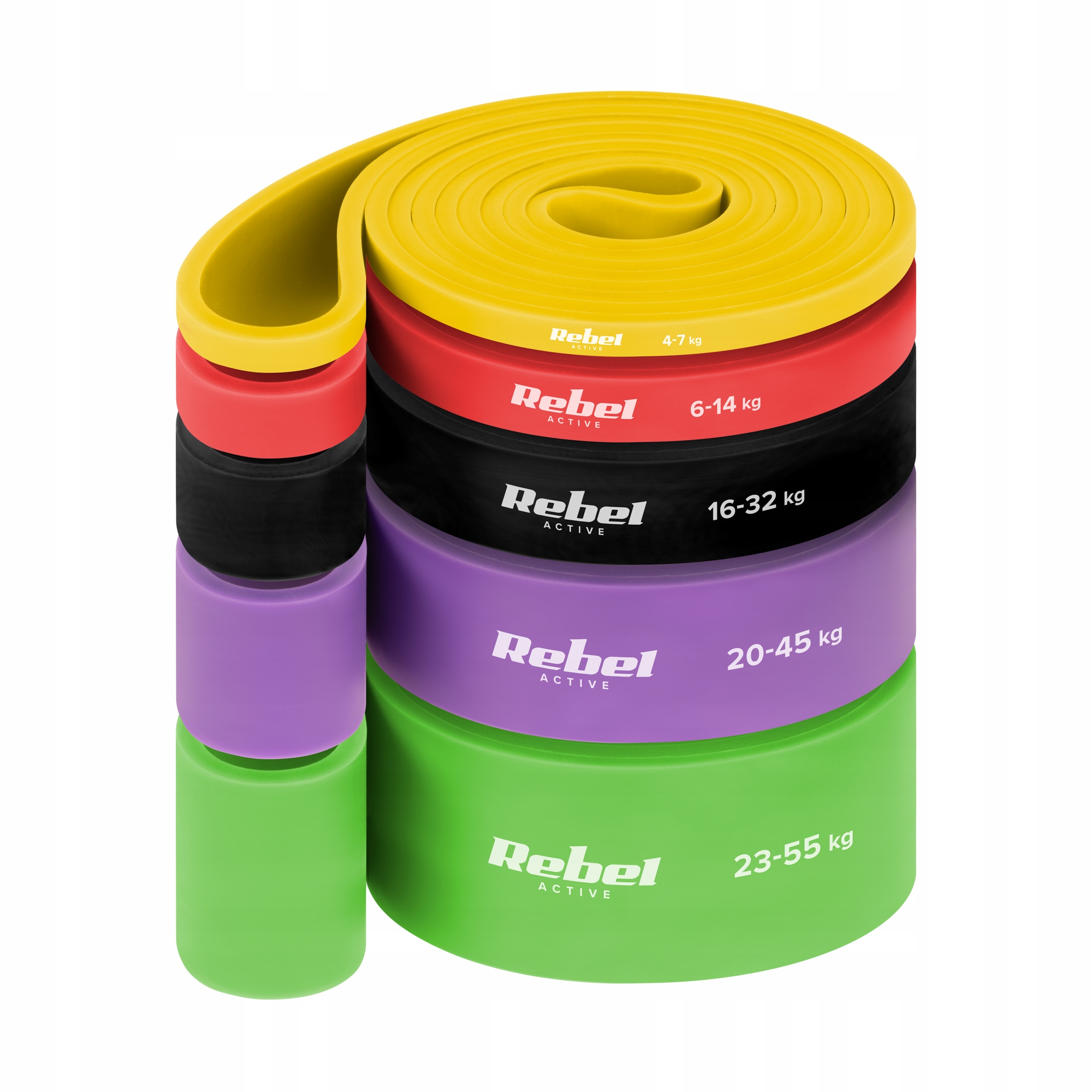 Zestaw 5 gum do ćwiczeń power band taśmy oporowe treningowe fitness Rebel