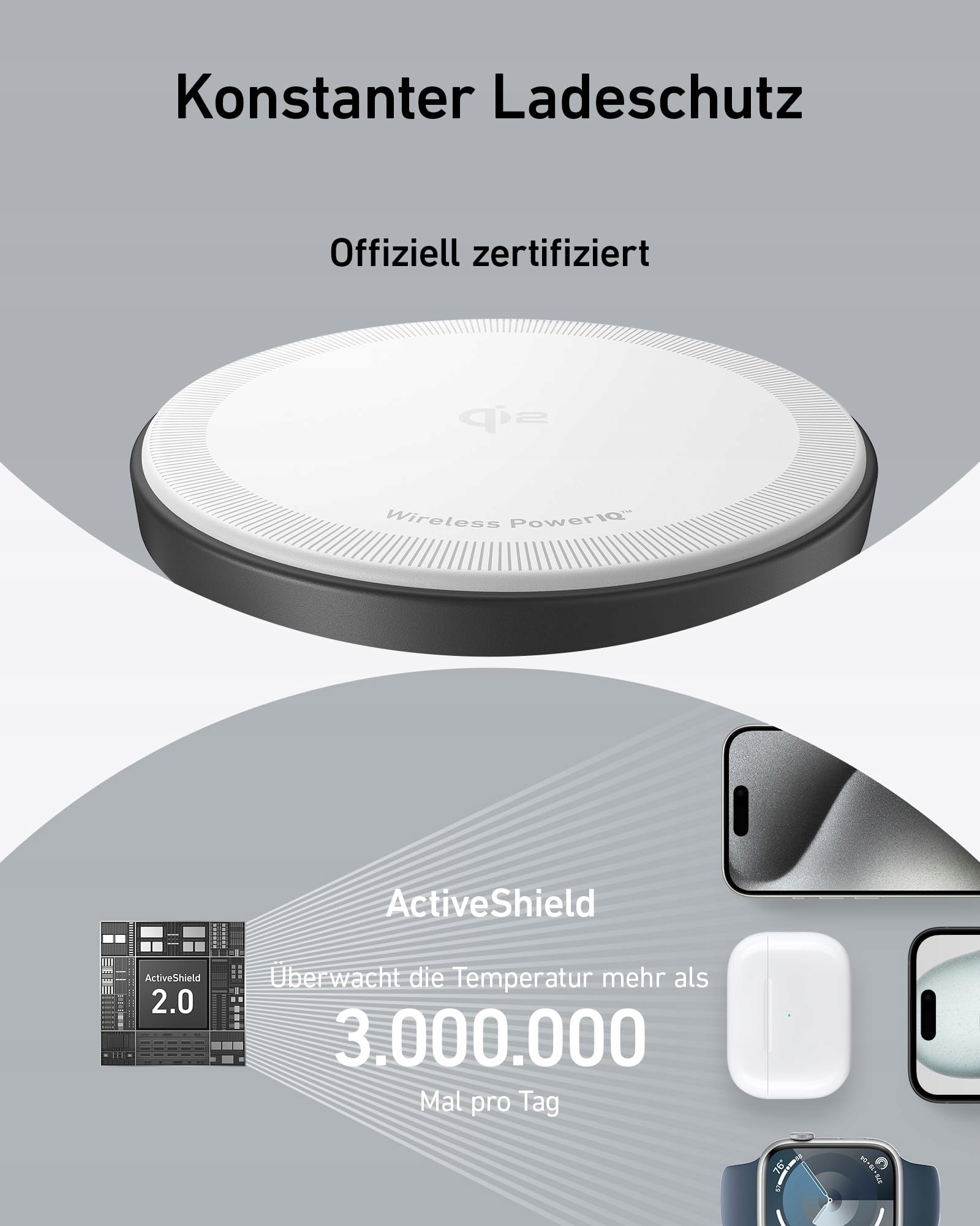 ANKER MagGo 3w1 Stacja Ładowania Bezprzewodowa iPhone AirPods Watch — miniatura 7