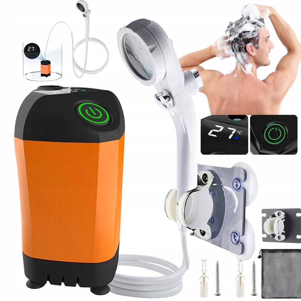Přenosná Turistická Sprcha Kempingová S Elektrickou Pumpičkou 4800MAH IPX7