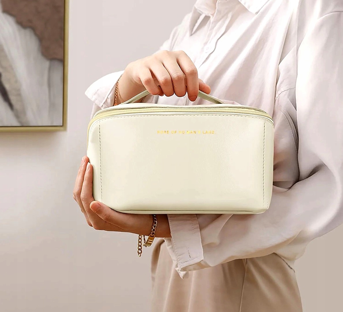 Kuferek Kosmetyczka organizer rozkładana pojemna Zapięcie zamek