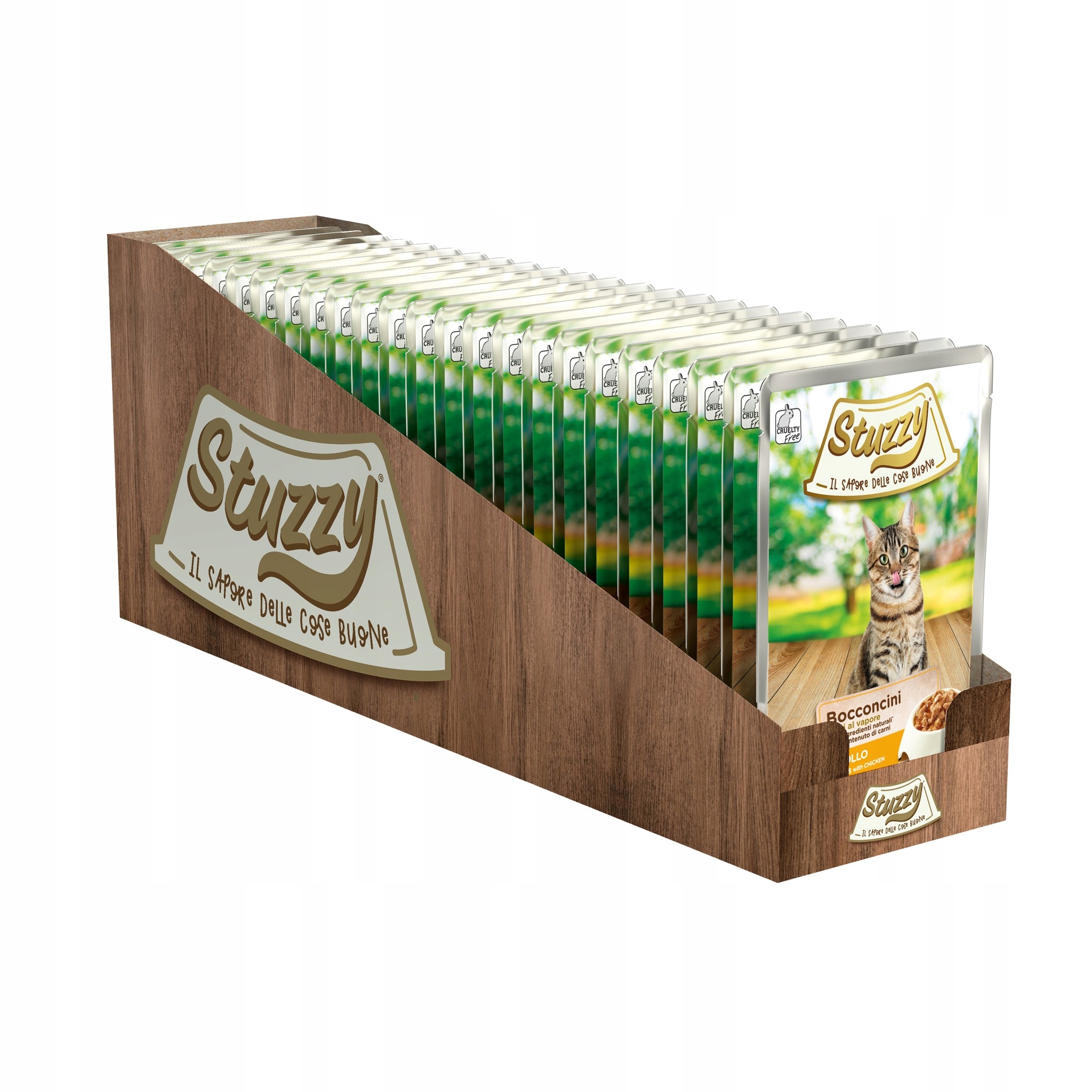 Levně Stuzzy Bocconcini Krmivo Vlhké pro kočky Kuře v omáčce Svařovací 24x85 g