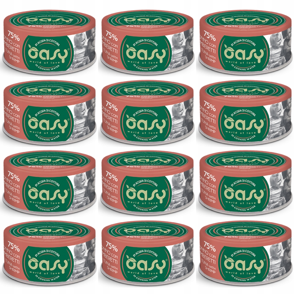 Krmivo mokré pro kočky Oasy More Love tuňák s krevetami Set 12 x 70 g