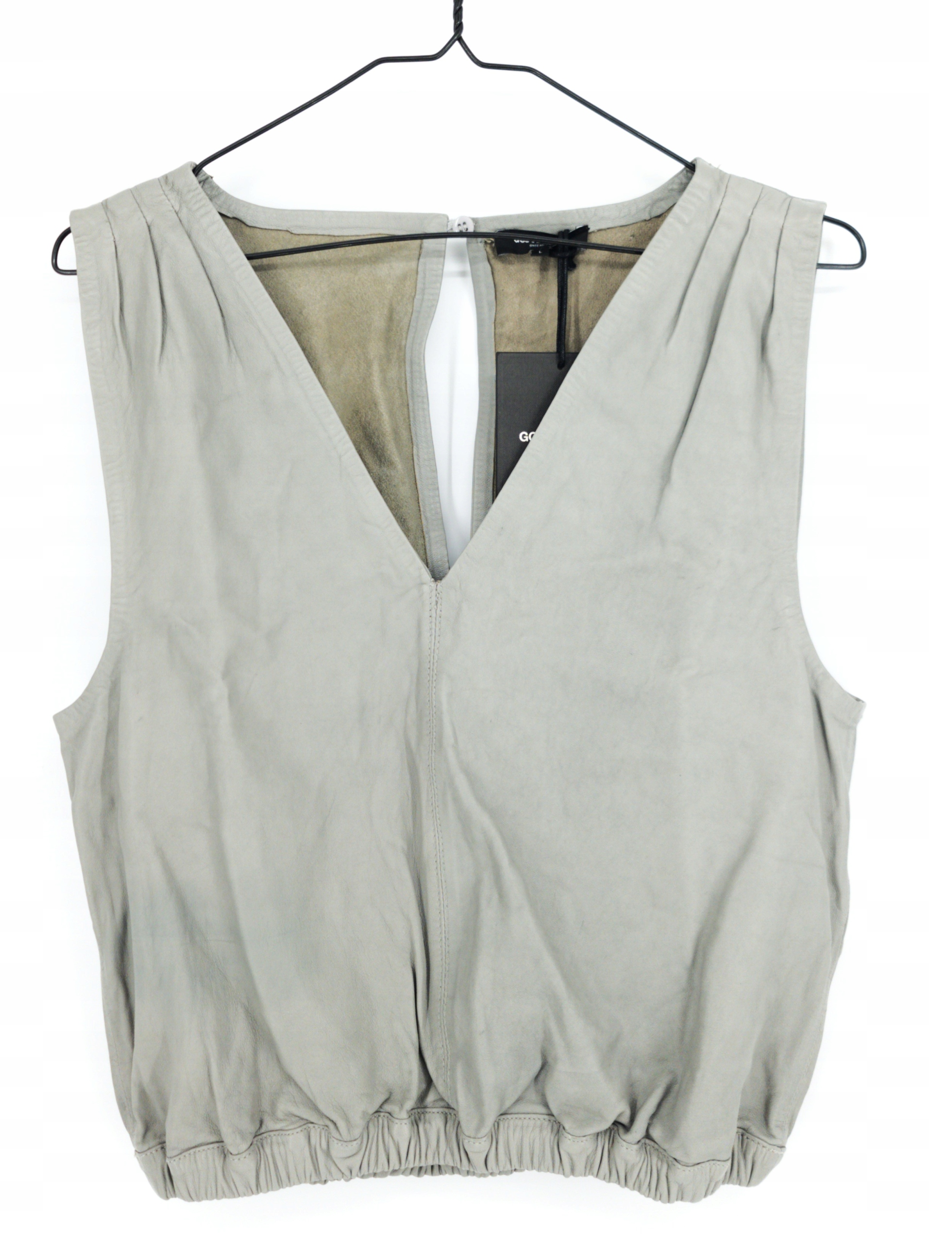 Kožený top Goosecraft šedý L