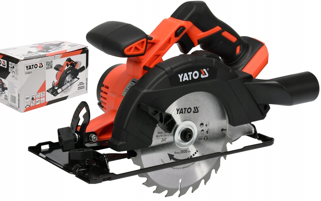 Yato Akumulátorová Pila 165 mm 18 V Kotoučová Pila Krajzega Dřeva YT-82811