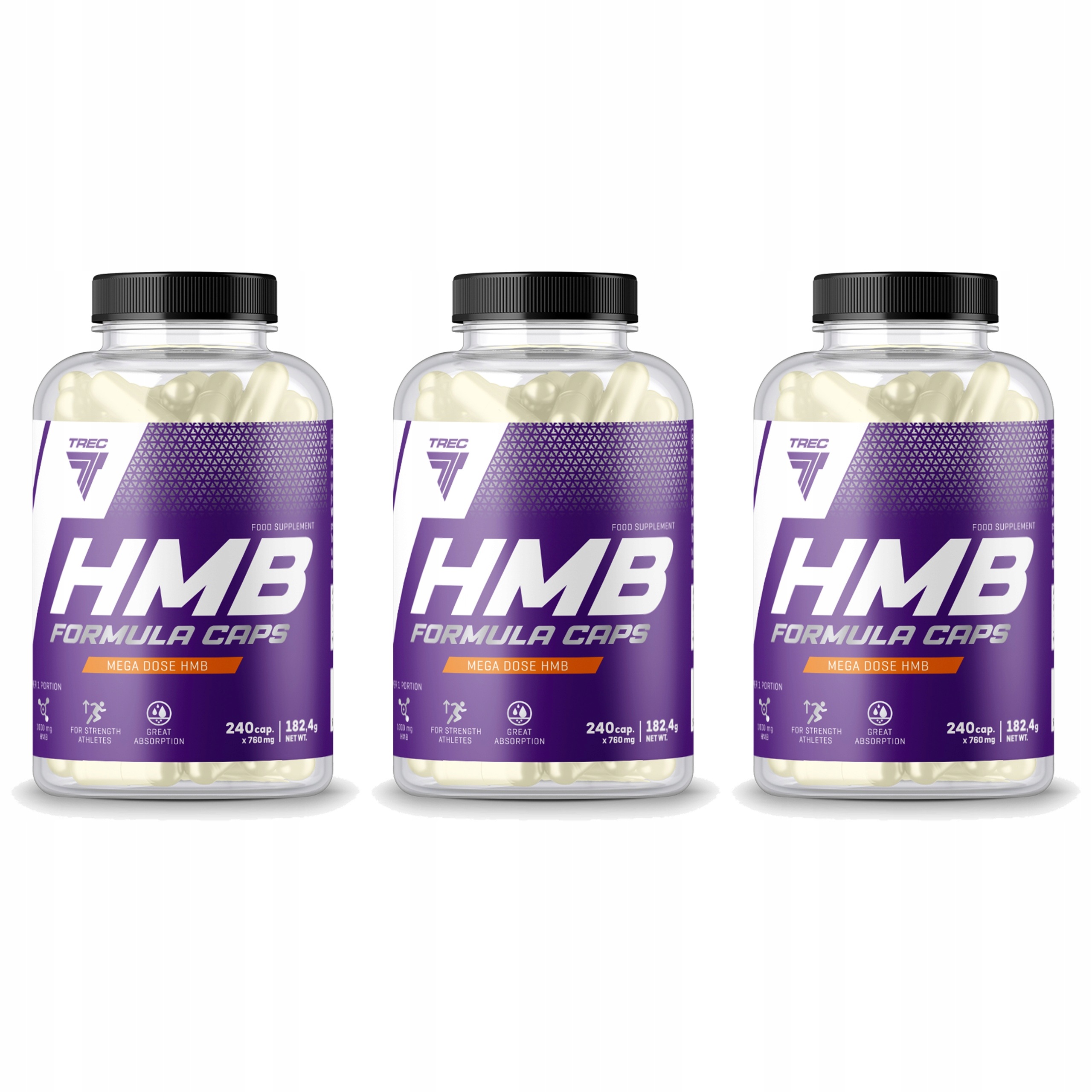 3x Hmb Formula Kapsle Antikatabolik Suchá svalová hmota Redukce Trec