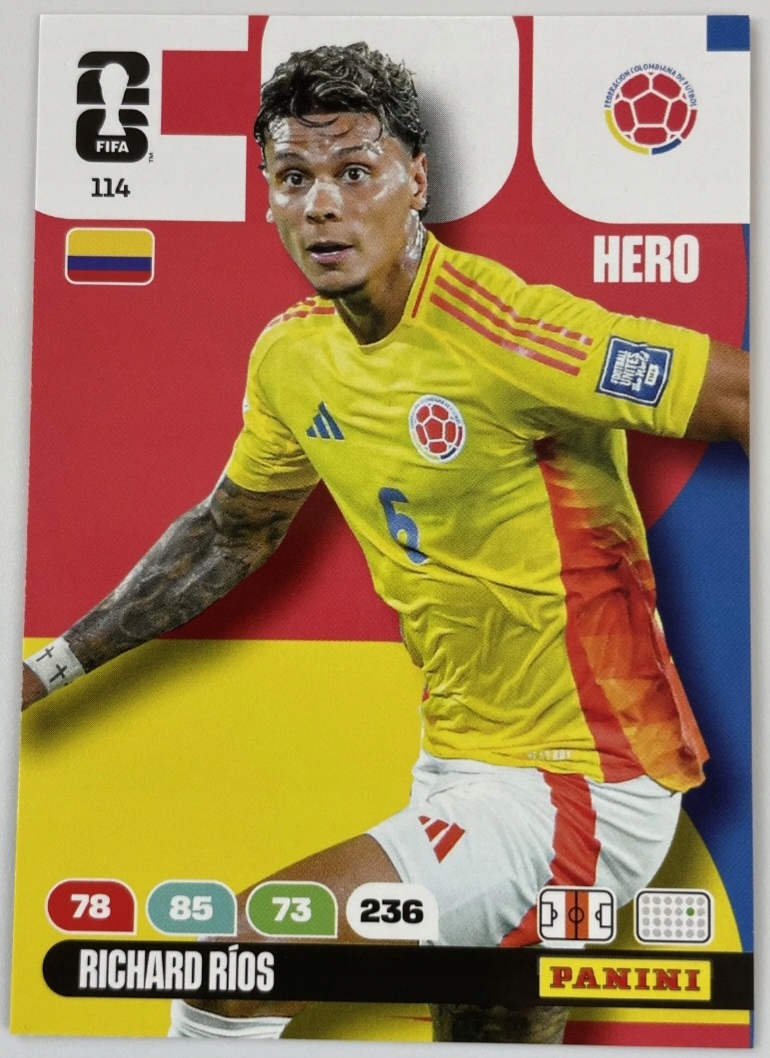 2026 Panini World Cup Richard Rios Kolumbia Nr 114 Hero /ec