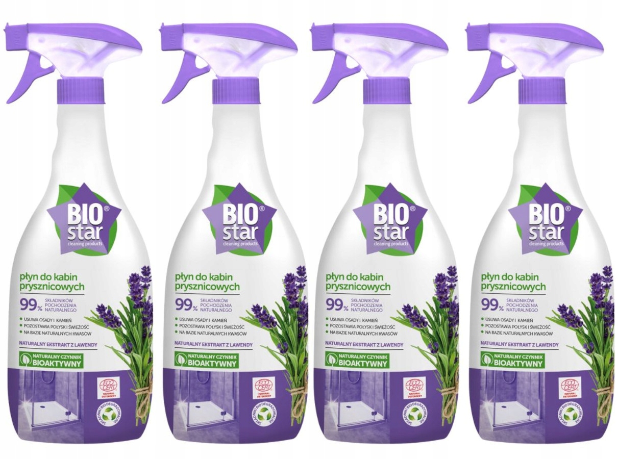 Levně Biostar Tekutý přípravek do sprchových koutů levandulový ekologický prostředek 700 ml x 4