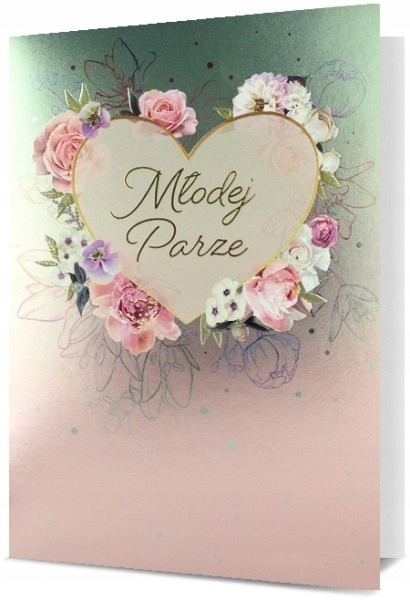 Kartka na ślub z życzeniami metalizowana lux H2653