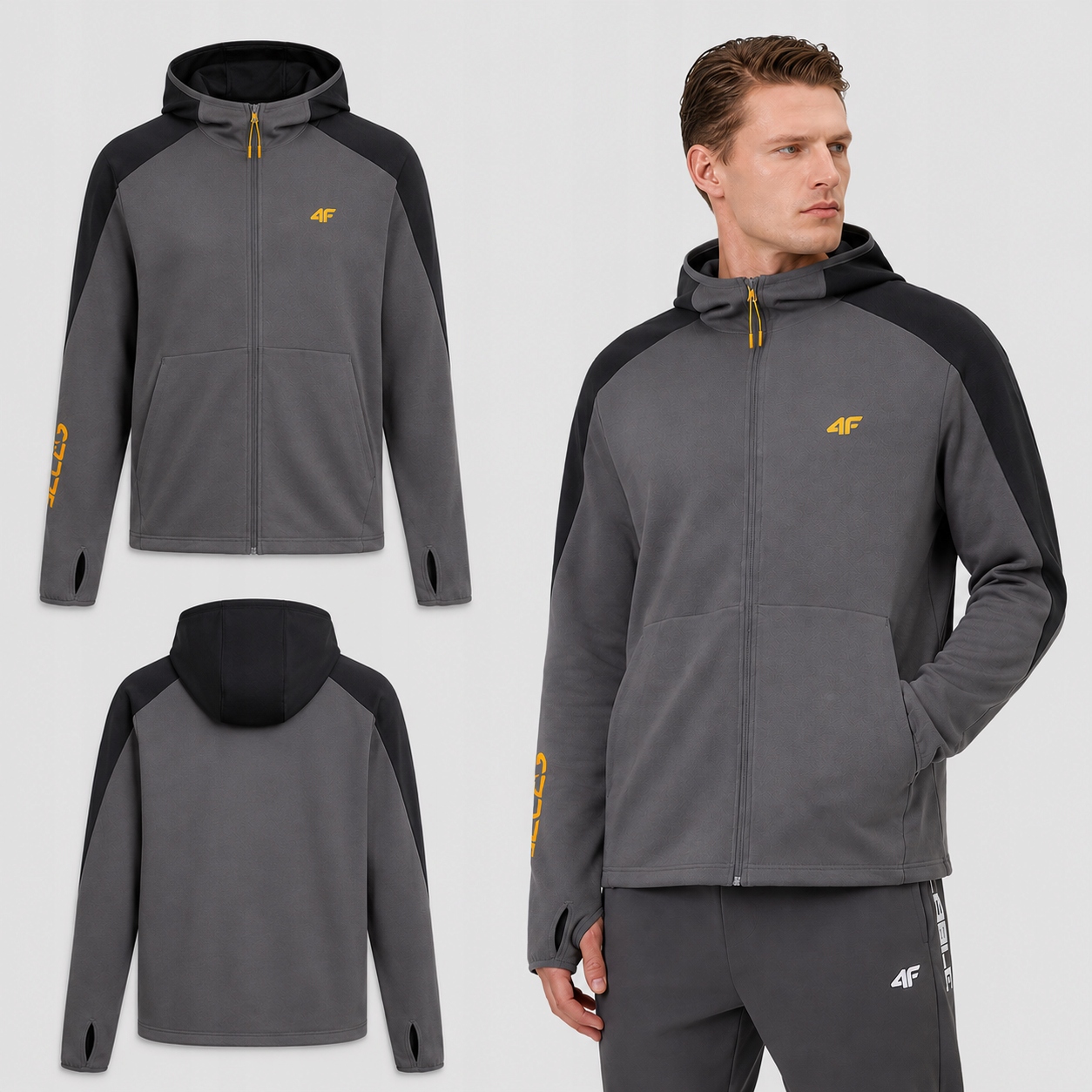 Pánská Mikina 4F Rozepínací S Kapucí Sportovní XL M2130 SS26