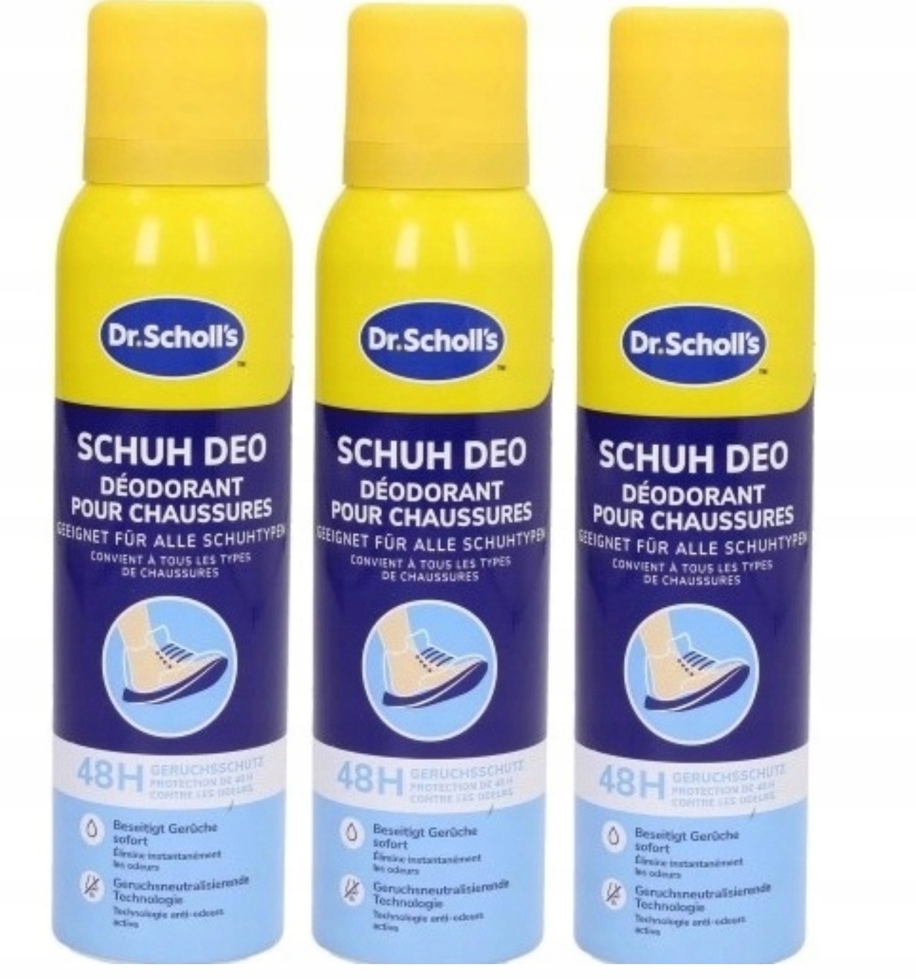 Scholl deodorant na nohy 450 ml antiperspirant, osvěžovač, ochrana nohou 3 ks