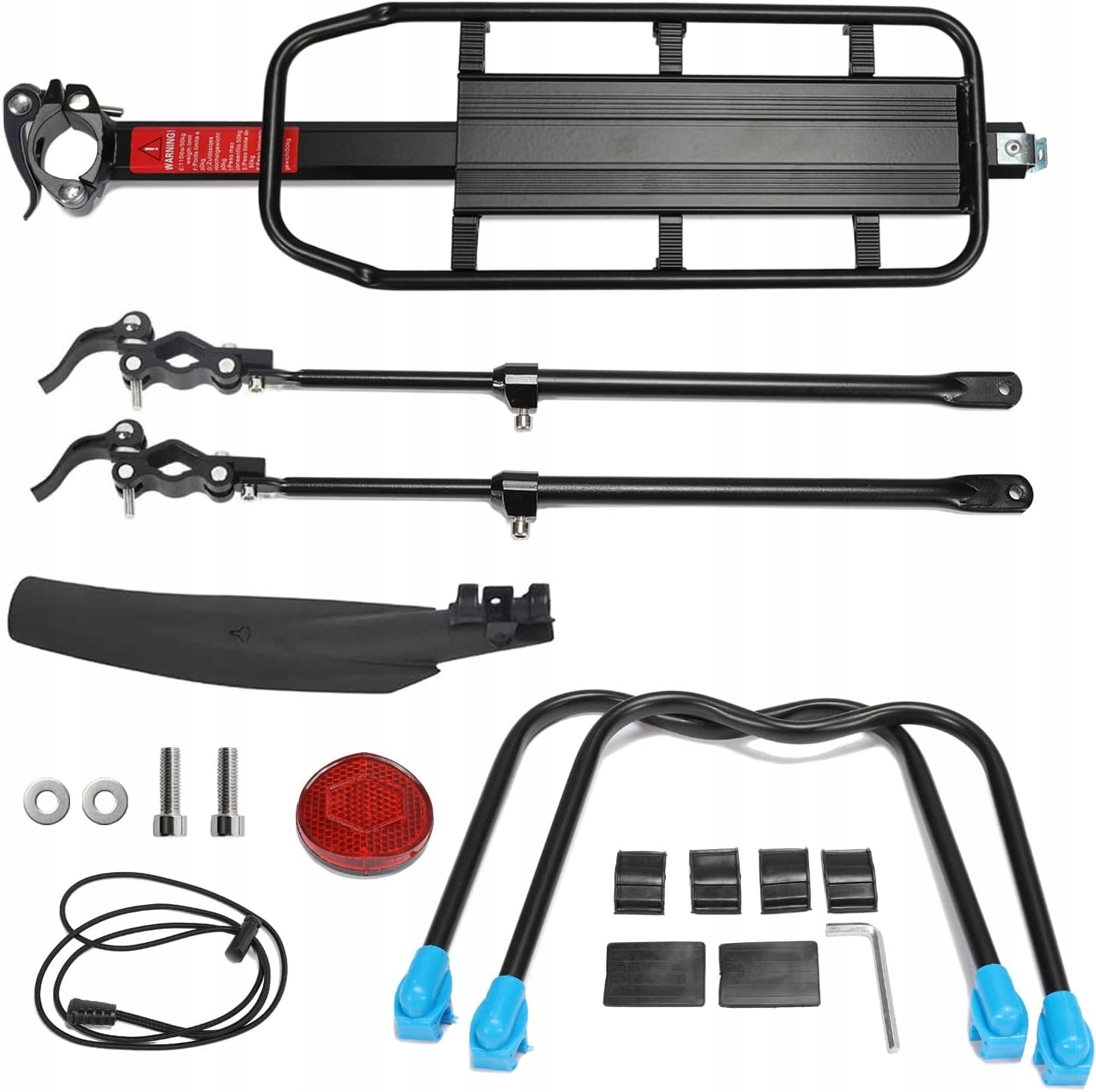 BAGAŻNIK ROWEROWY TYLNI DO 50 KG SZTYCA ODBLASK BŁOTNIK Model MAIKEHIGH