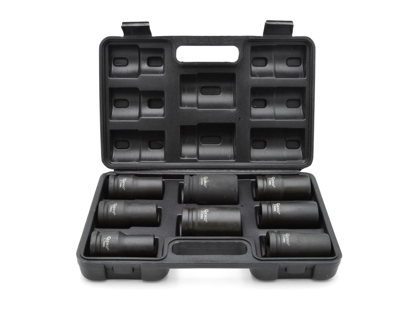 Nasadki udarowe 3/4" Stalowe 17-32mm Mocny Zestaw 8el. walizka Geko Profi