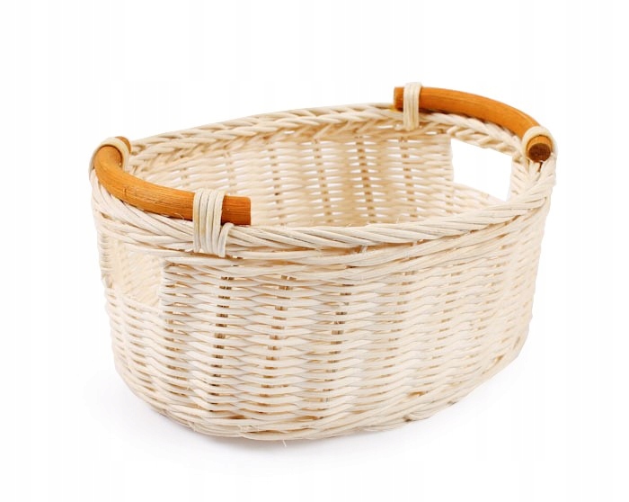 KOSZYK RATTANOWY Z UCHWYTAMI 22x16x11 cm
