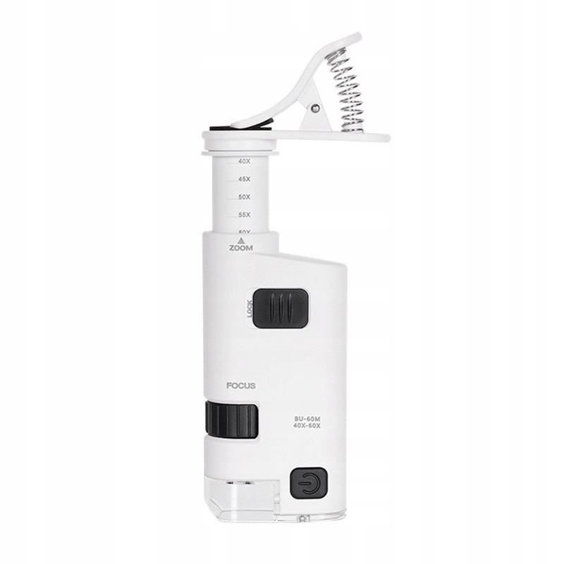 Kieszonkowy mikroskop Led z adapterem do smartfona 40x-60x