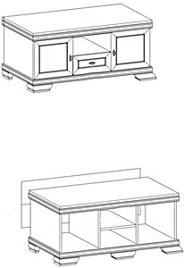STOLIK RTV KORA KRT2 SAMOA KING KLASYCZNY +GRATIS Kolekcja KORA SAMOA KING