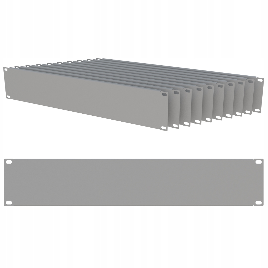 Sada 10 x Maskovač Rack 19" 2U Maskovací panel pro skříň Rack Šedá