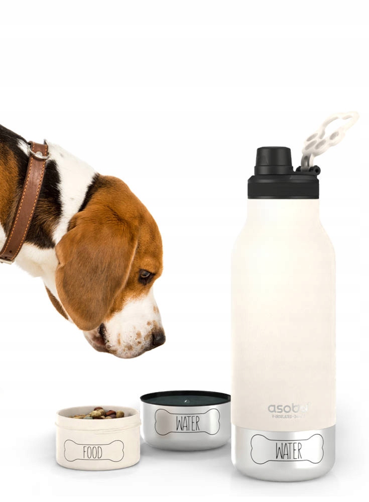 Termoska Asobu termoláhev láhev na pití Buddy pro psa 1000 ml se dvěma miskami