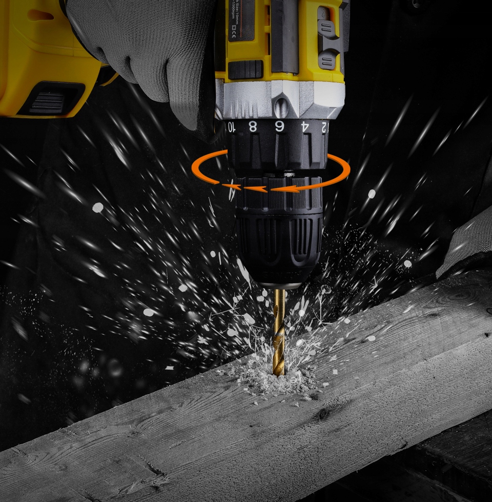 WIERTARKO WKRĘTARKA AKUMULATOROWA UDAROWA 20V Majster Polska mp0424 mp-0424 Zasilanie akumulatorowe