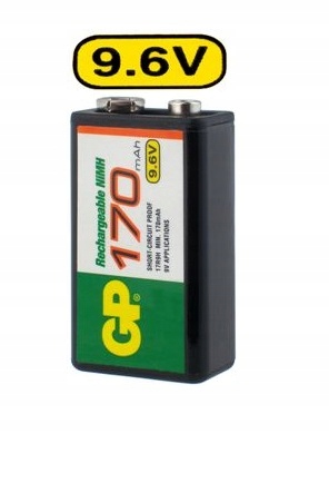 

Akumulator Gp 6F22/9V 170mAh Series 9,6V NiMH