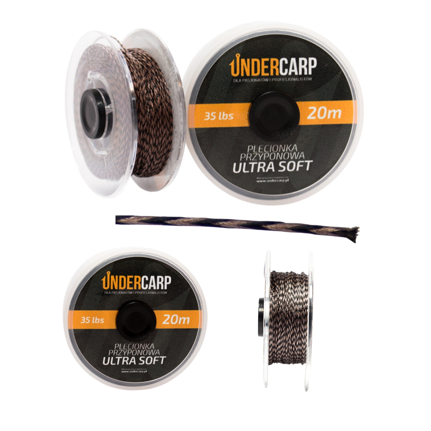 Plecionka Przyponowa Under Carp 20m/35lbs Ultra Soft Brązowa