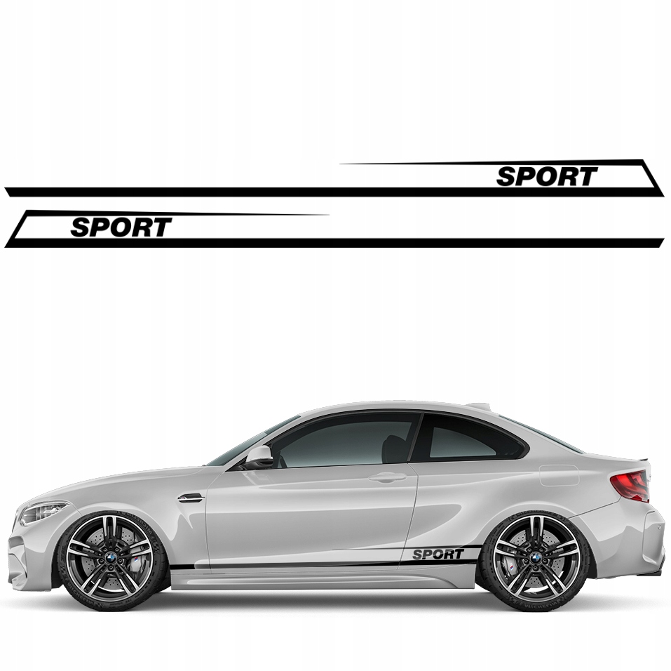 2xNAKLEJKA Grafika na bok auta Sportovní Pásy Linie Sport 12x210 Tuning