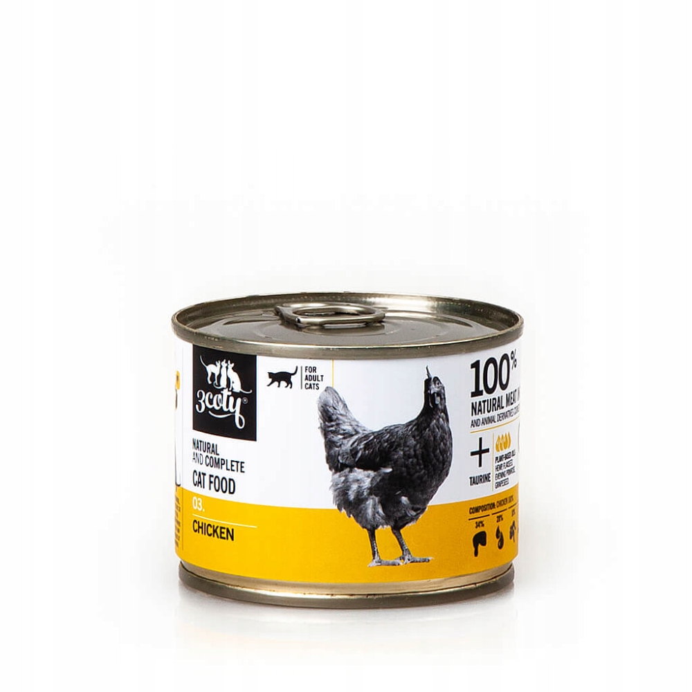 Mokré krmivo pro kočky 3Coty Chicken Adult 6 x 180 g