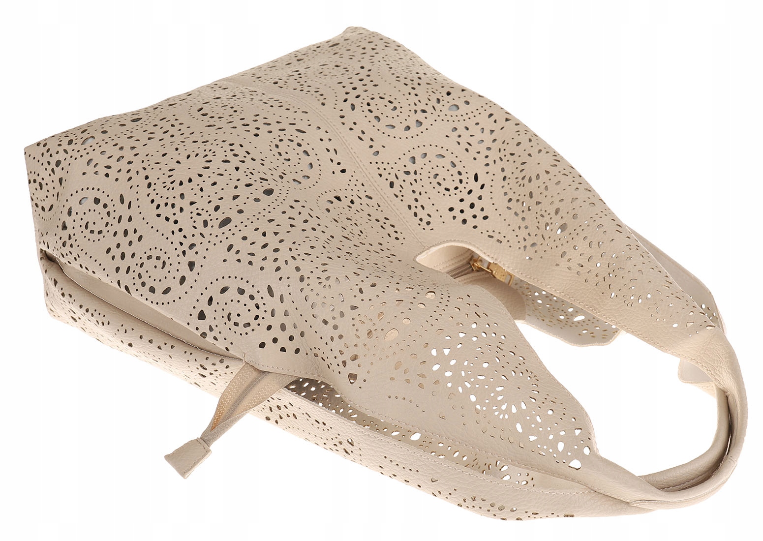 Torebka worek skóra ekologiczna beżowy Materiał dominujący skóra ekologiczna