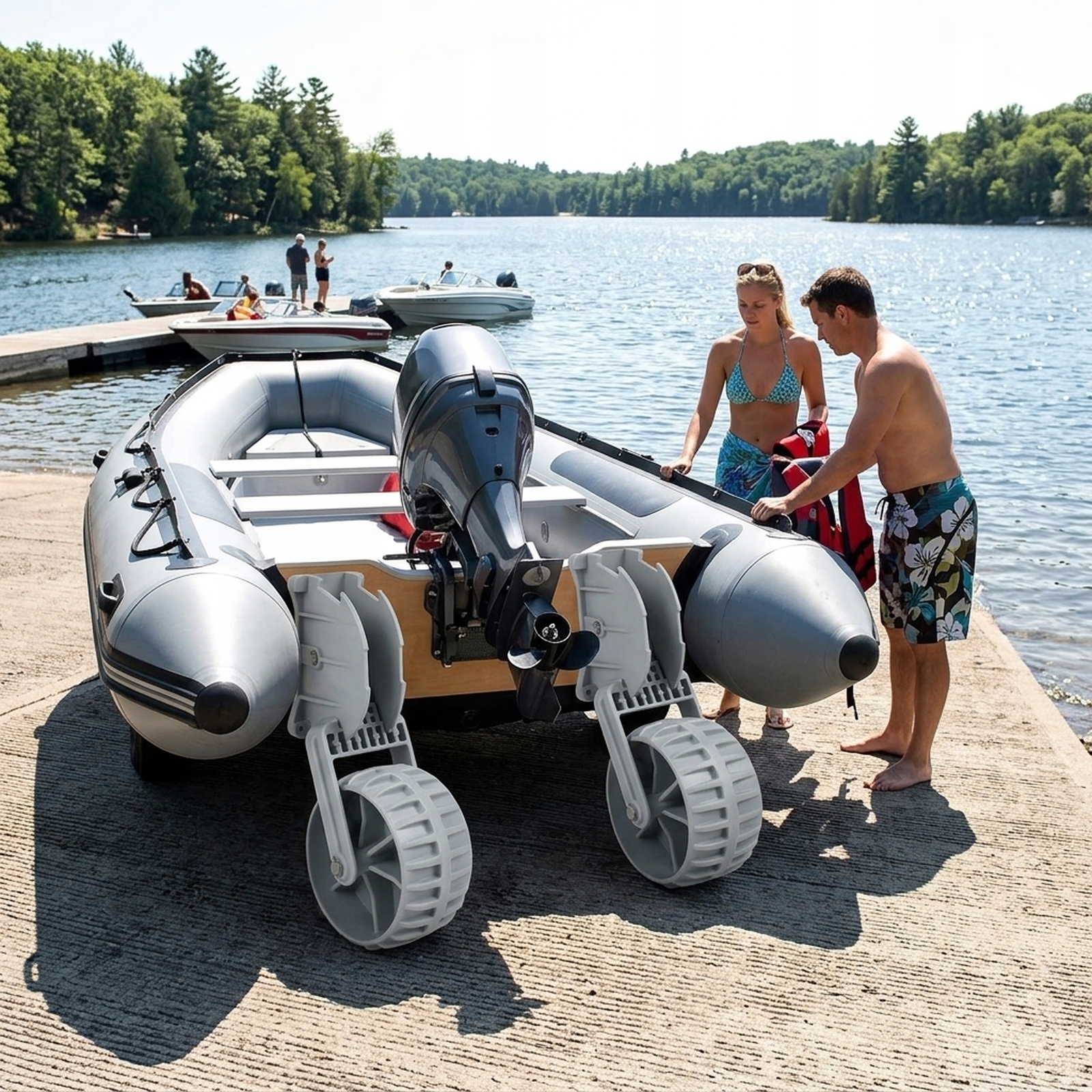 Kółka do Wodowania Pontonu (Pompowane)