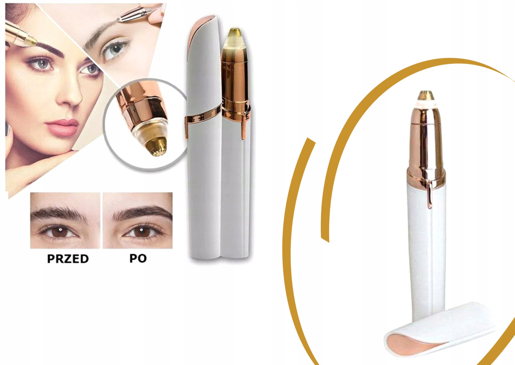 MINI DEPILATOR DO BRWI TWARZY TRYMER FLAWBLBSS Sposób depilacji brak informacji