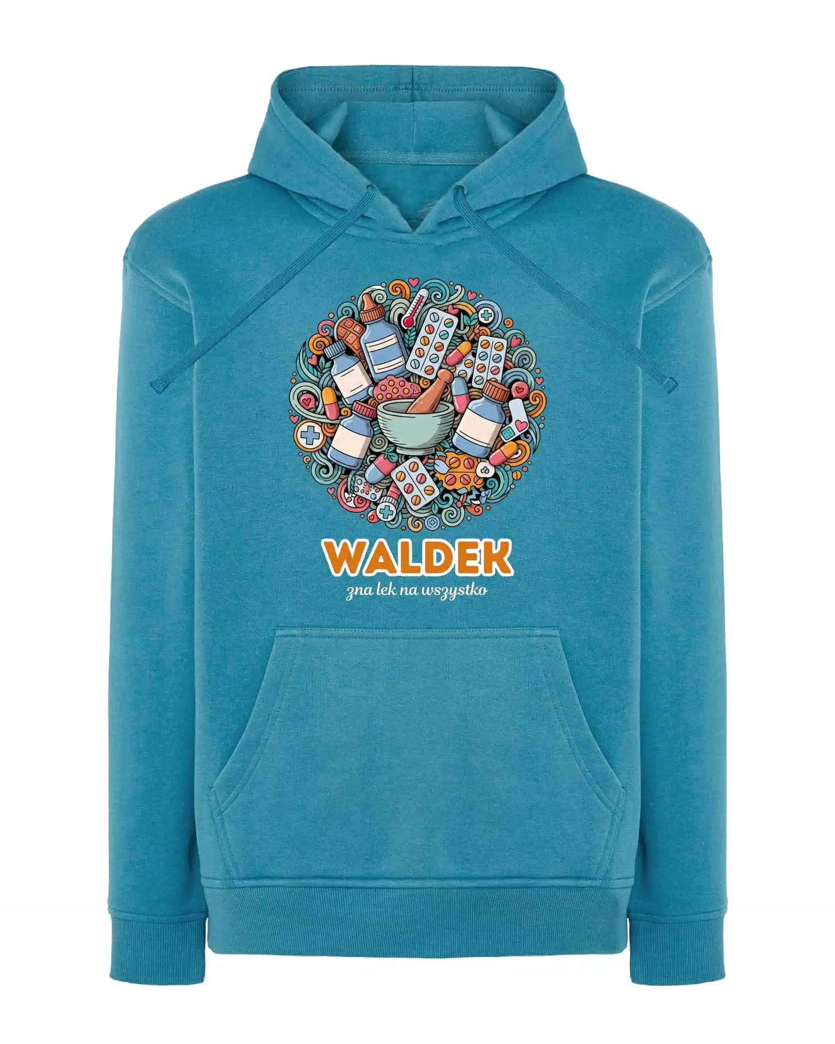 Mikina s kapucí Lékárnička Personalizovaná Ilustrační Modrá XL