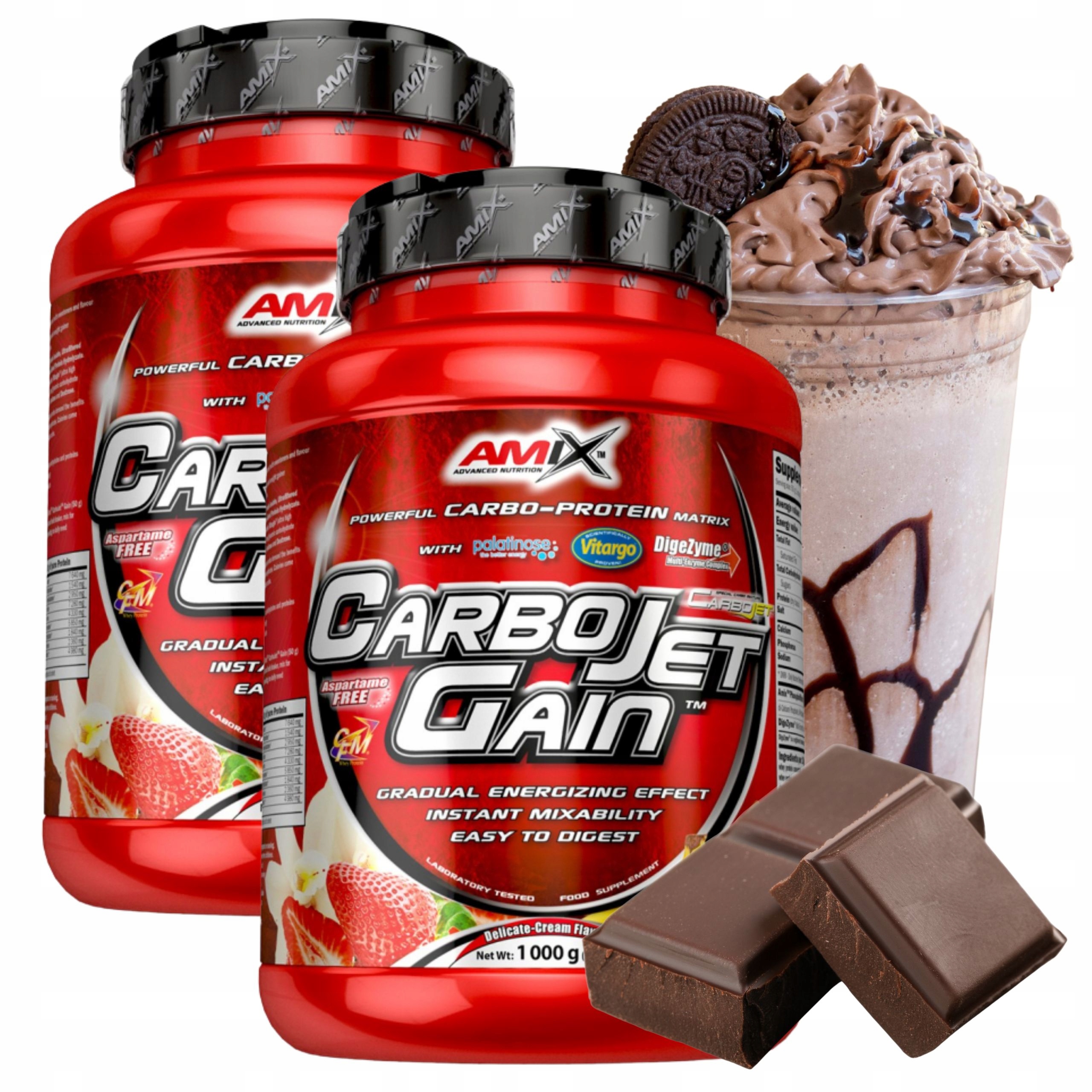 Doplněk Stravy na hmotu Protein Cfm Komplexní sacharidy Amix CarboJet Gain 2 x 1 kg