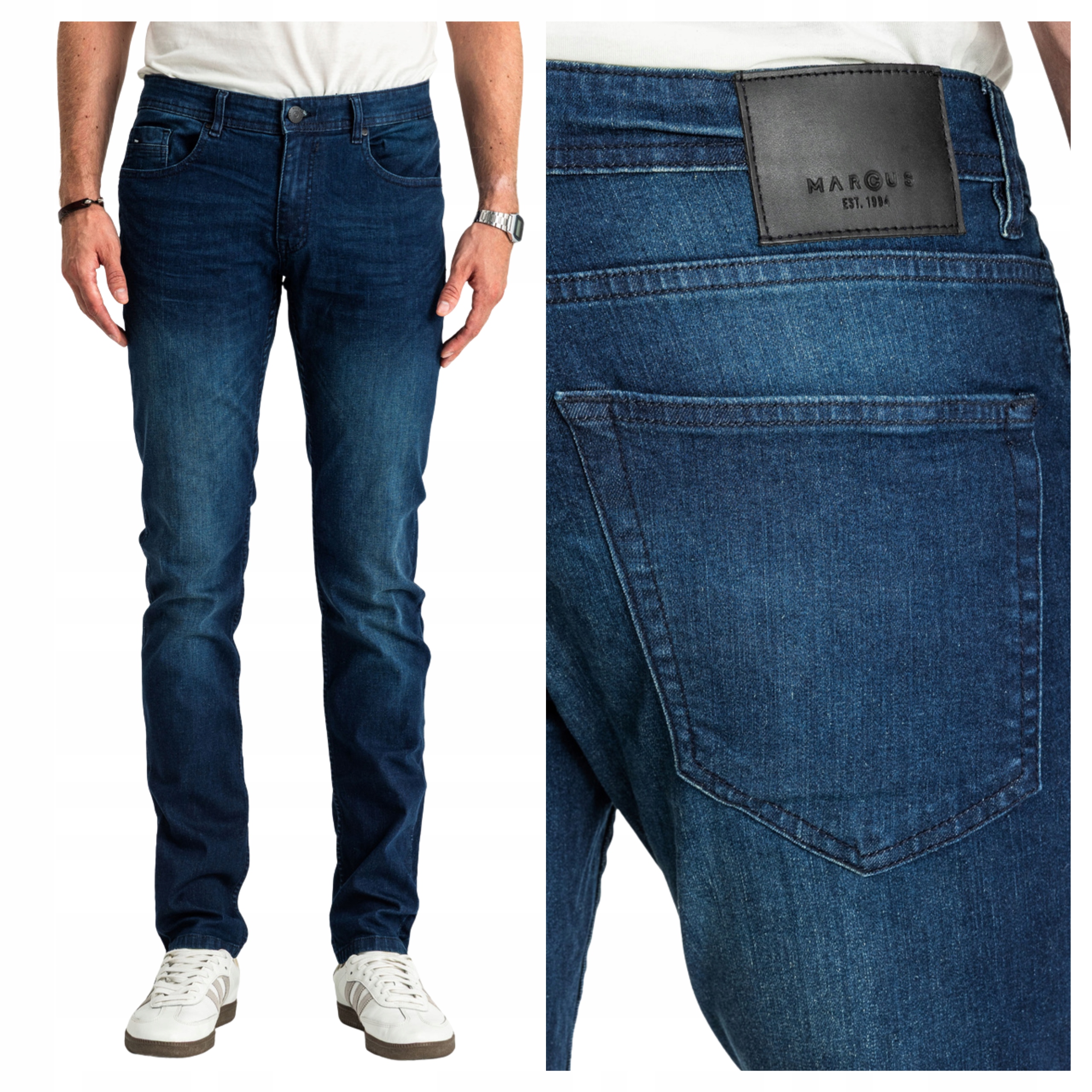 Marcus Felix Jeansy Męskie Proste Dzinsy Regular Fit