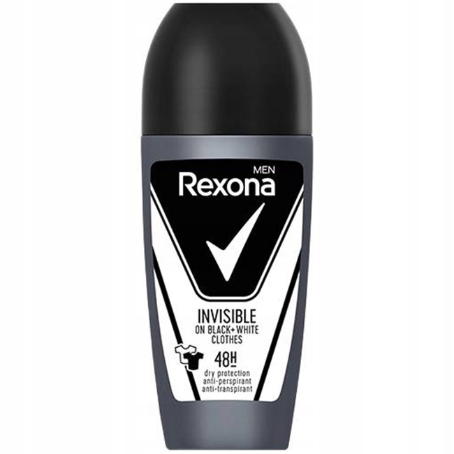 Rexona Men Invisible On Black White antiperspirant v kuličce pro muže 50 ml