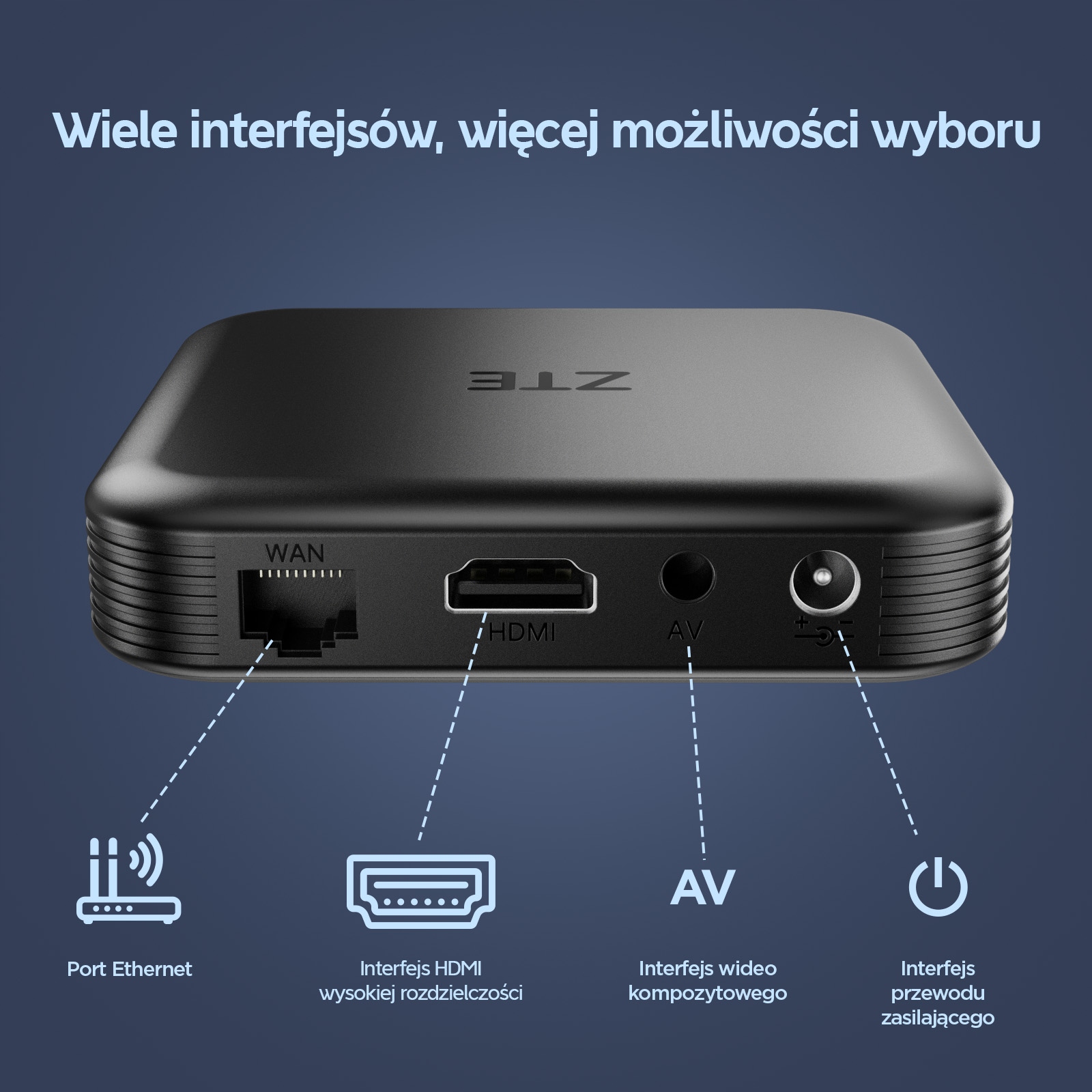 ZTE TV BOX 4K UItra Odtwarzacz multimediów strumieniowych HD Android tv EU Model ZTE-TVBOX