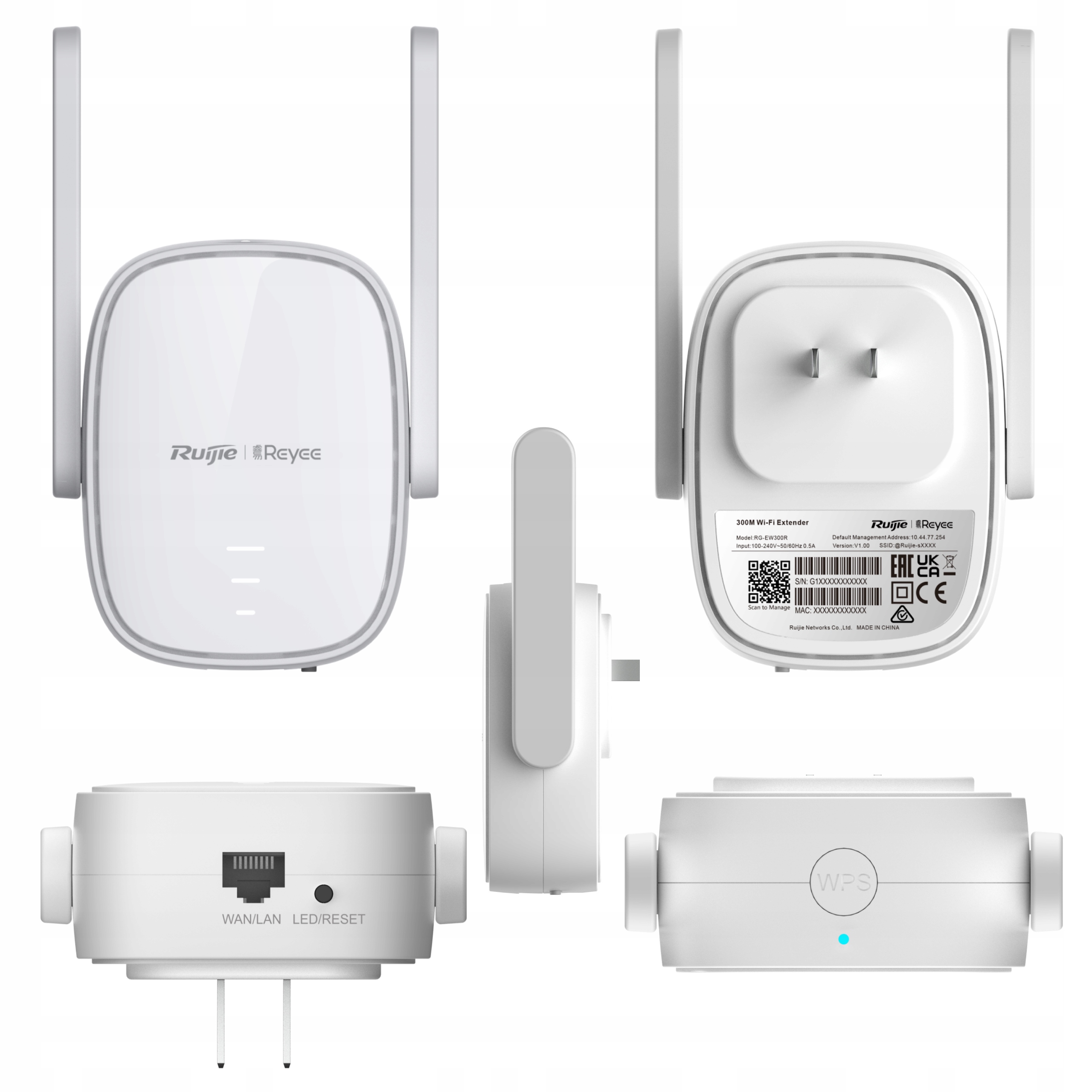 Zesilovač Signálu Wifi 4 Silný Dosah Repeater RG-EW300R WiFi 4 Ruijie