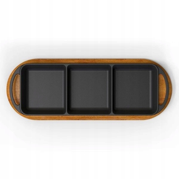 Lava Metal Trio liatinový pekáčik s dreveným podstavcom 12x33cm