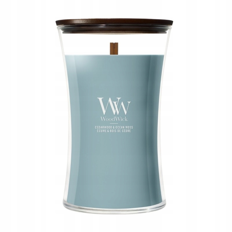 WoodWick Cedarwood & Ocean Moss – velká vonná svíčka 610 g