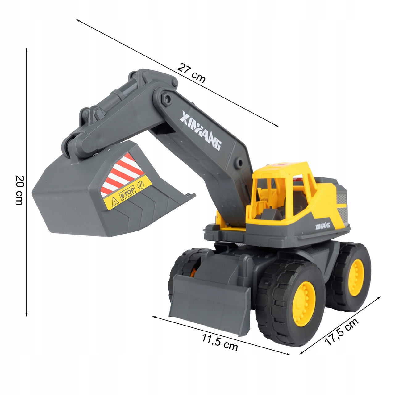 KOPARKA SPYCHACZ AUTO BUDOWLANE Z NAPĘDEM ŚWIATŁO DŹWIĘK DLA DZIECI Kolor żółty