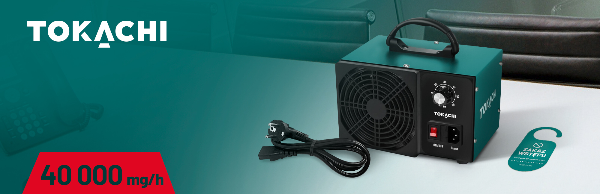 GENERATOR OZONU OCZYSZCZACZ OZONATOR TIMER MOCNY PROFESJONALNY 40000 MG/H Marka Tokachi
