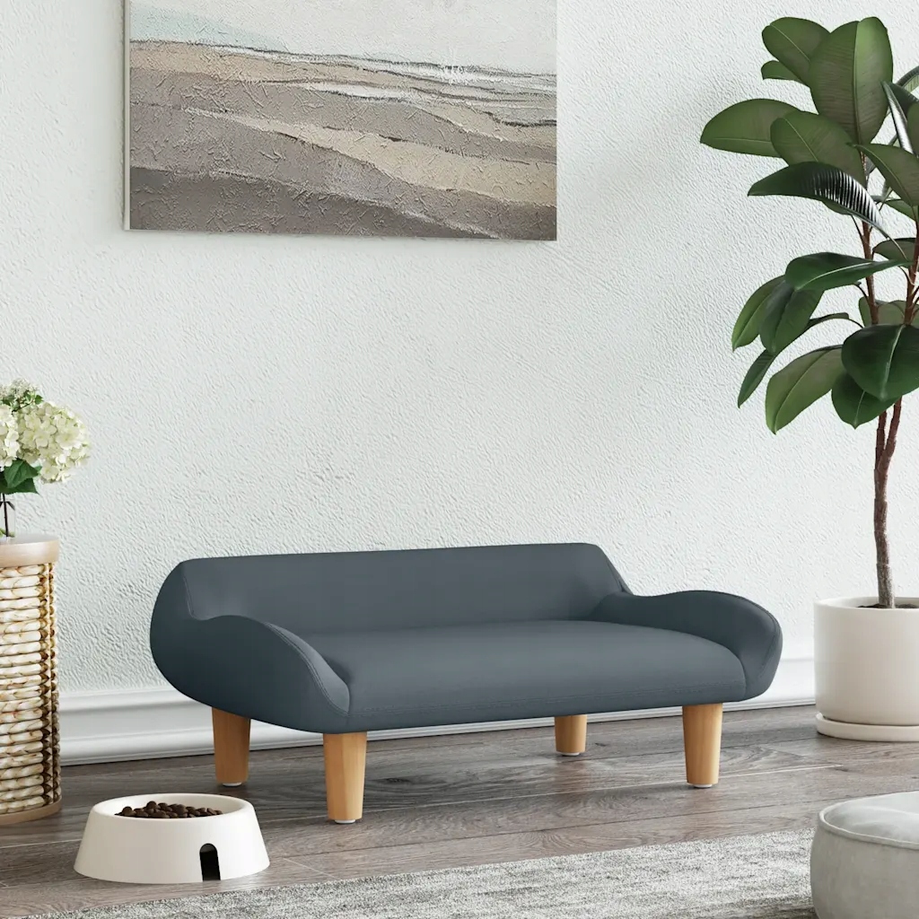 Levně Pelíšek pro psy tmavě šedý 70 x 40 x 24 cm textil