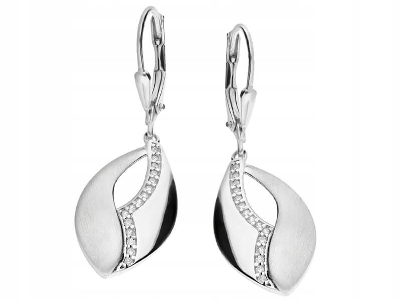 Elegantní stříbrné náušnice 925 s kubickými zirkony, anglické zapínání, dárek