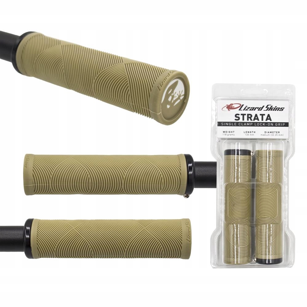 Gripy Lizardskins Strata Single sided Lock-on 135 x 32,25 pískové