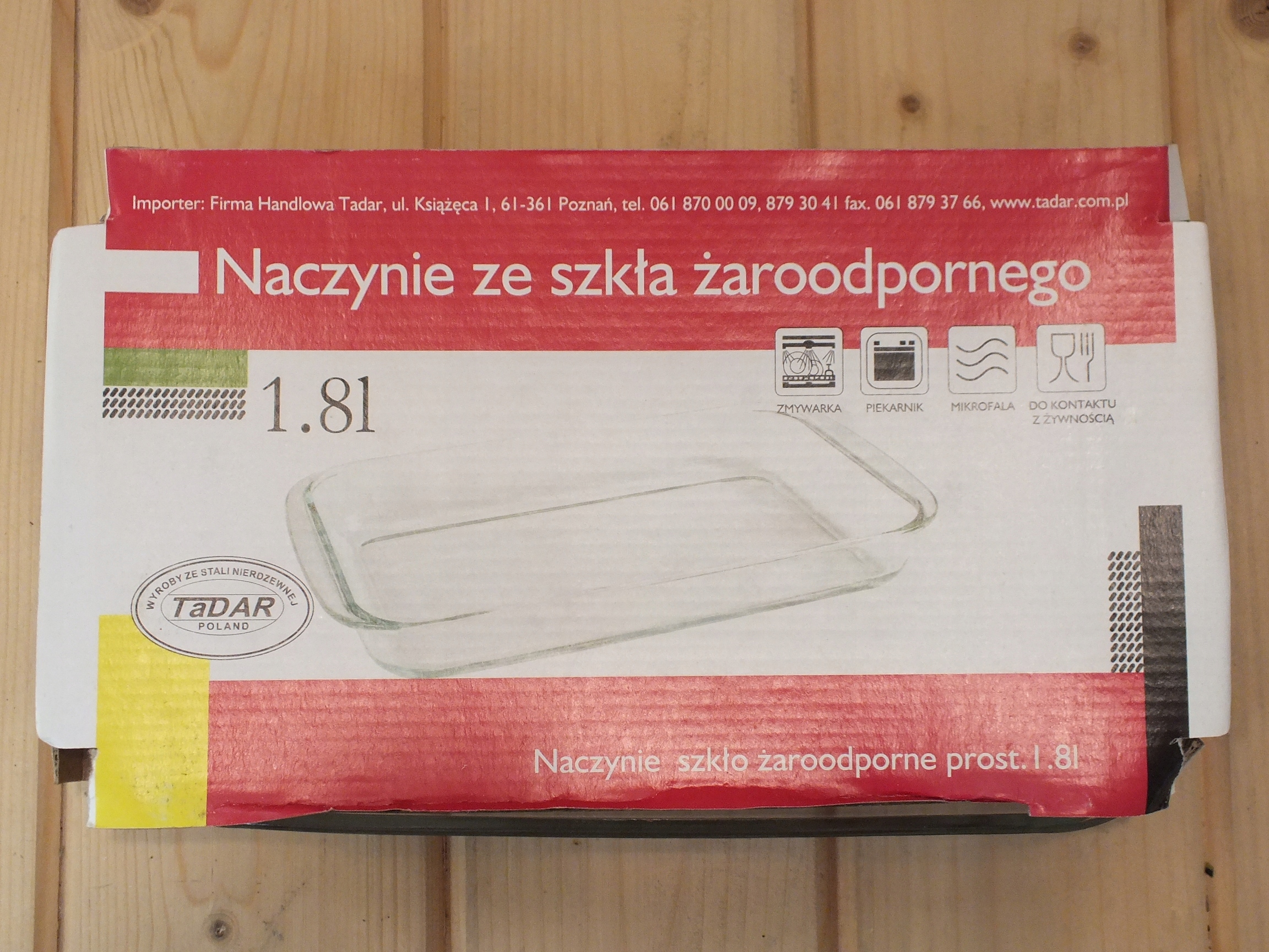 NACZYNIE ZE SZŁA ŻAROODPORNEGO 1,8L TADAR EAN (GTIN) 5907558710847