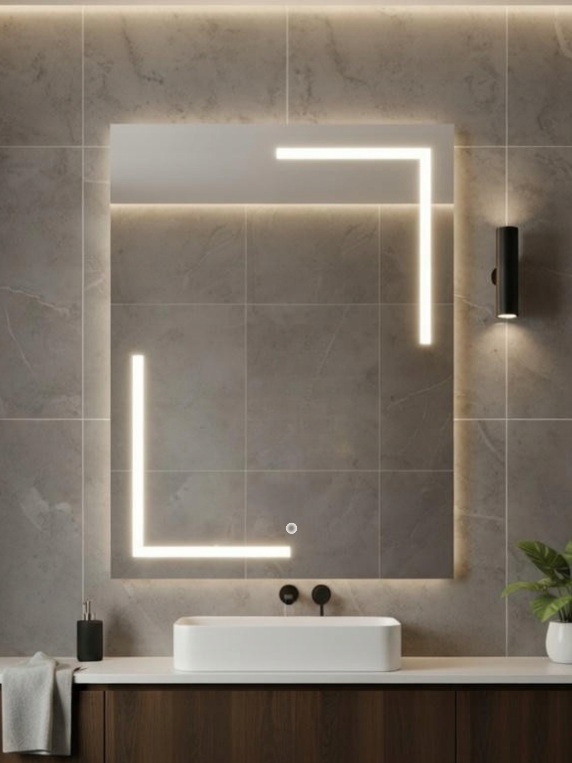 Led zrkadlo Via Lactea|Kúpeľňové|50x50 cm|VL. Dot|Barva Neutral.|Vyrobené v Pl