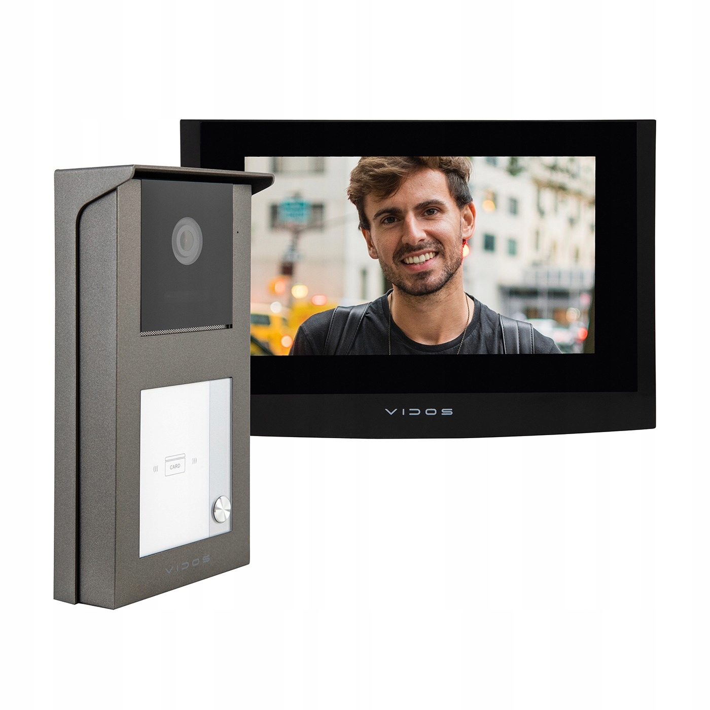 Zestaw wideodomofon Vidos 2IP: stacja bramowa S201-1 monitor M200B-X